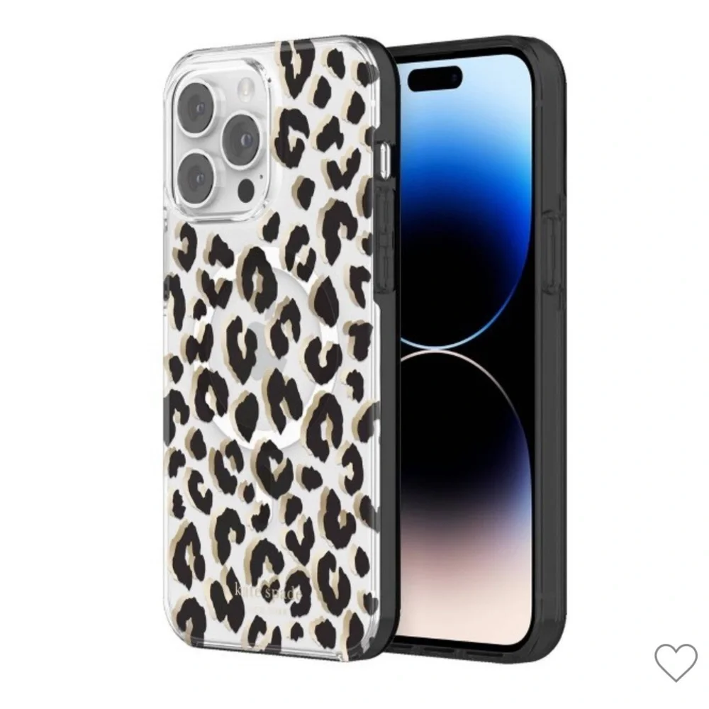 NEW Kate Spade iPhone 14 Plus Protective Case w/ MagSafe - City Leopard